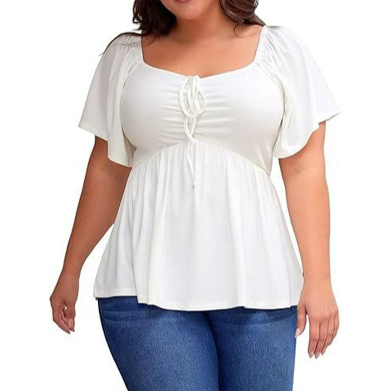 Emilie's Boutique ™ Plus-size square-neck peplum top