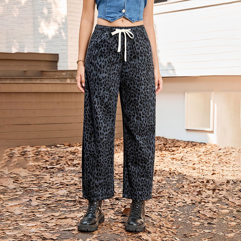 Emilie's Boutique β’ Casual leopard print elastic straight leg pants