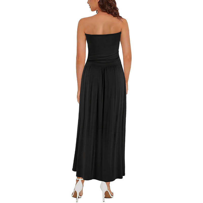 Emilie's Boutique ™ Pleated off-shoulder sleeveless dress