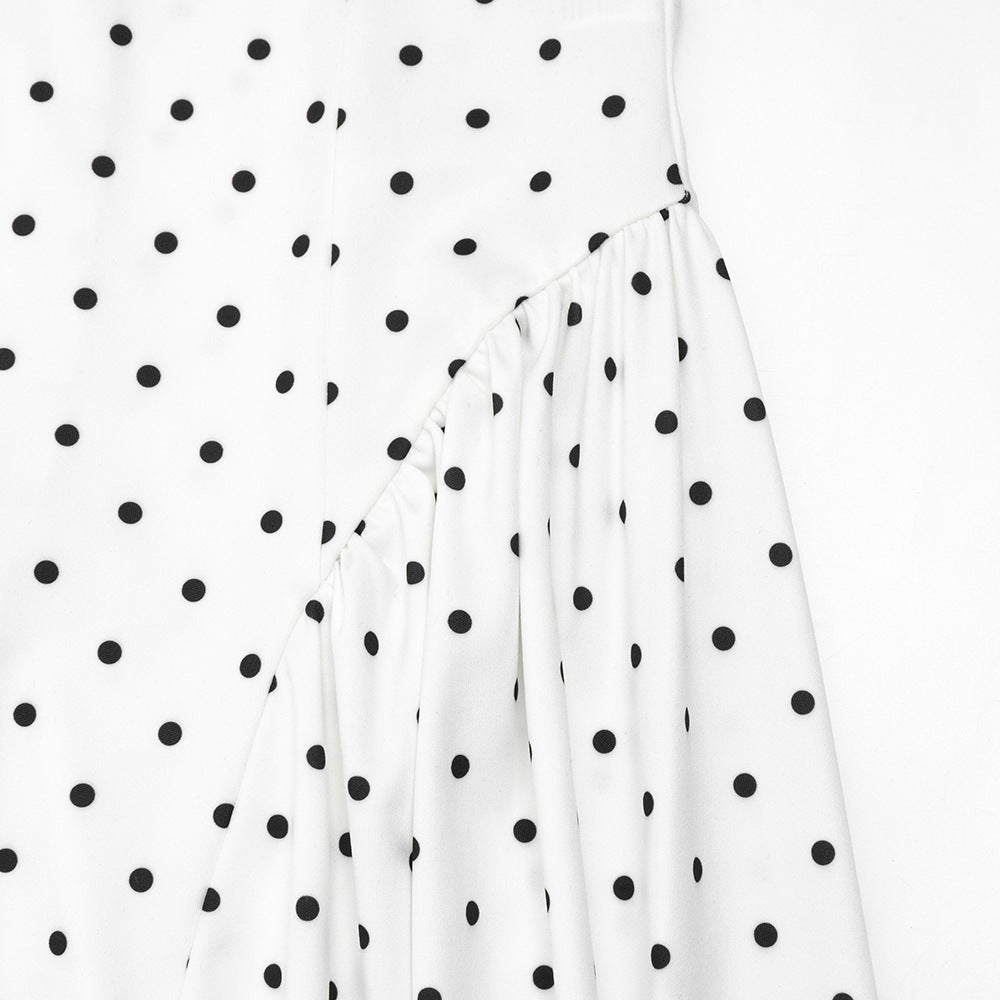 Emilie's Boutique ™ Elegant Polka-Dot Print Round-Neck Maxi Dress