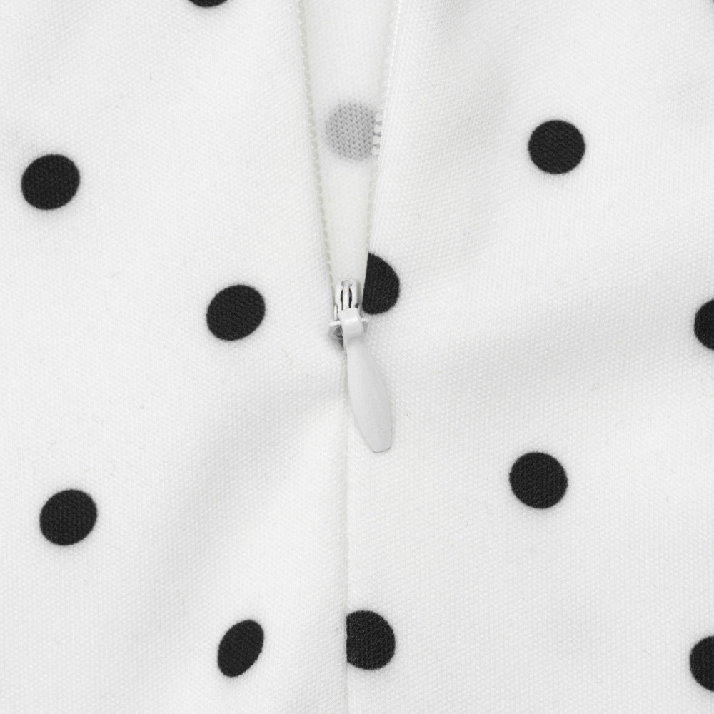 Emilie's Boutique ™ Elegant Polka-Dot Print Round-Neck Maxi Dress