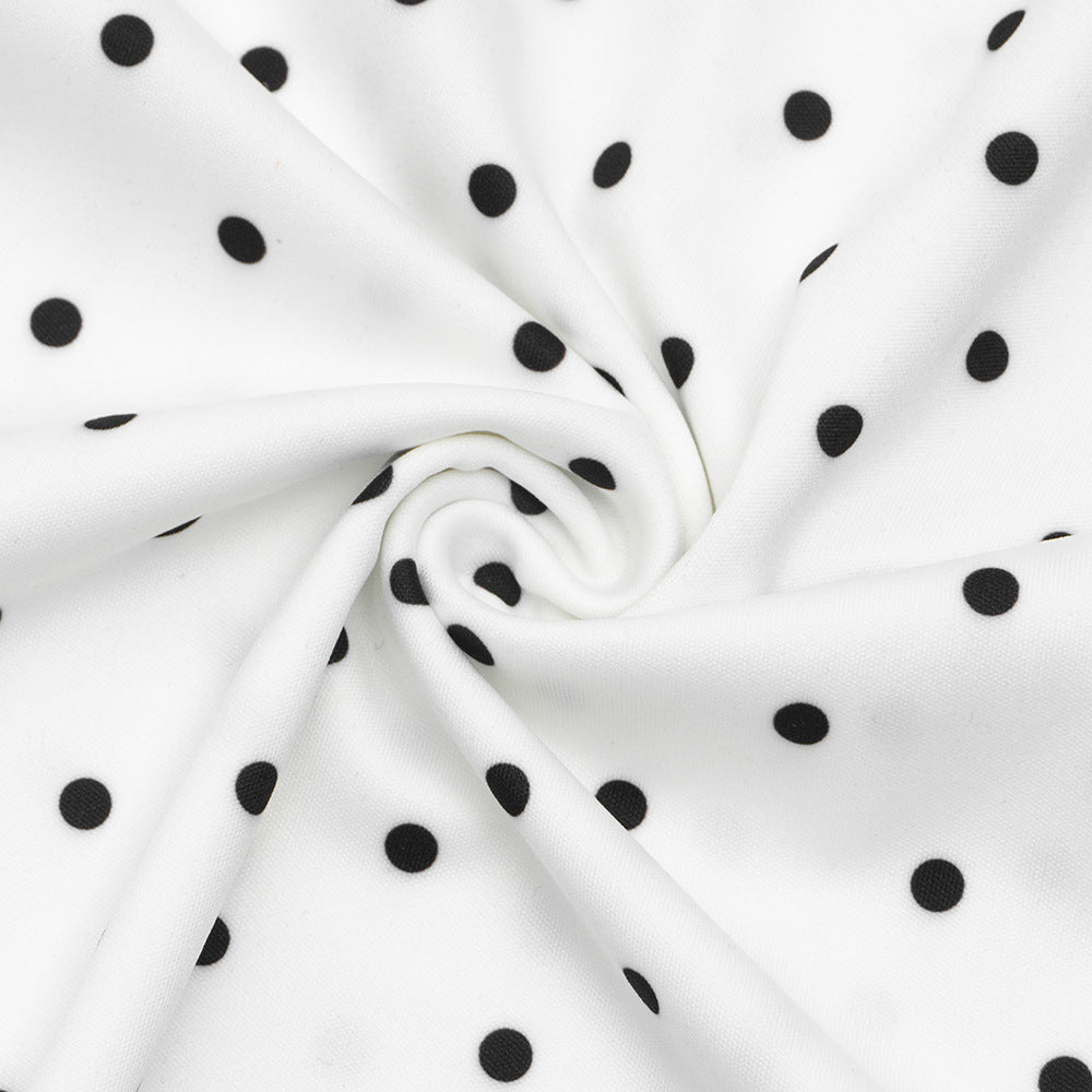 Emilie's Boutique ™ Elegant Polka-Dot Print Round-Neck Maxi Dress