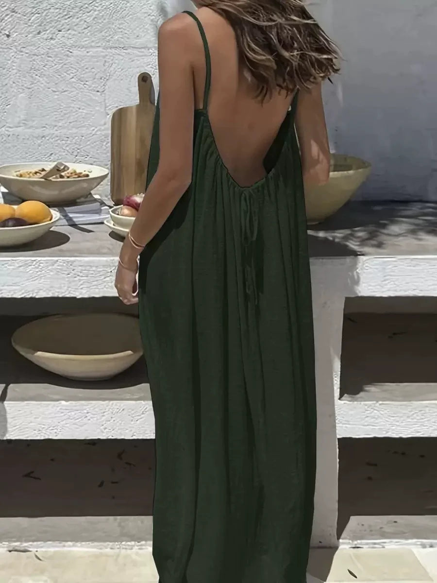 Emilie's Boutique ™ Midnight Whisper Backless Lounge Dress