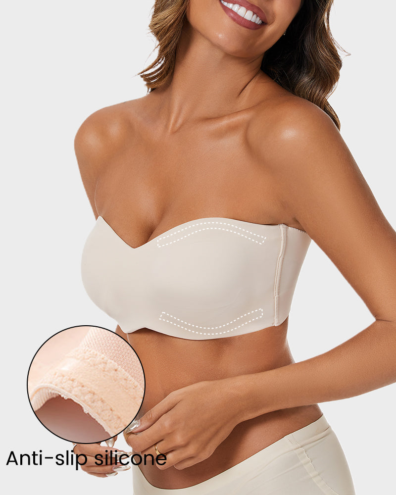 Emilie's Boutique ™ Full Support Non-Slip Convertible Bandeau Bra - Cream