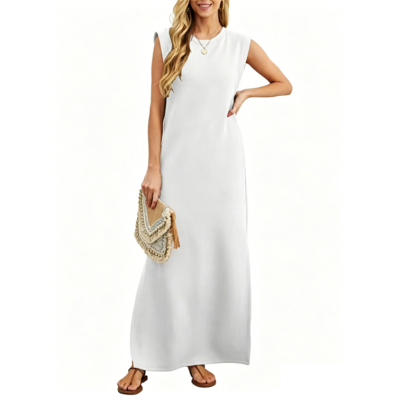Emilie's Boutique ™ Casual Crew Neck Sleeveless Maxi Dress