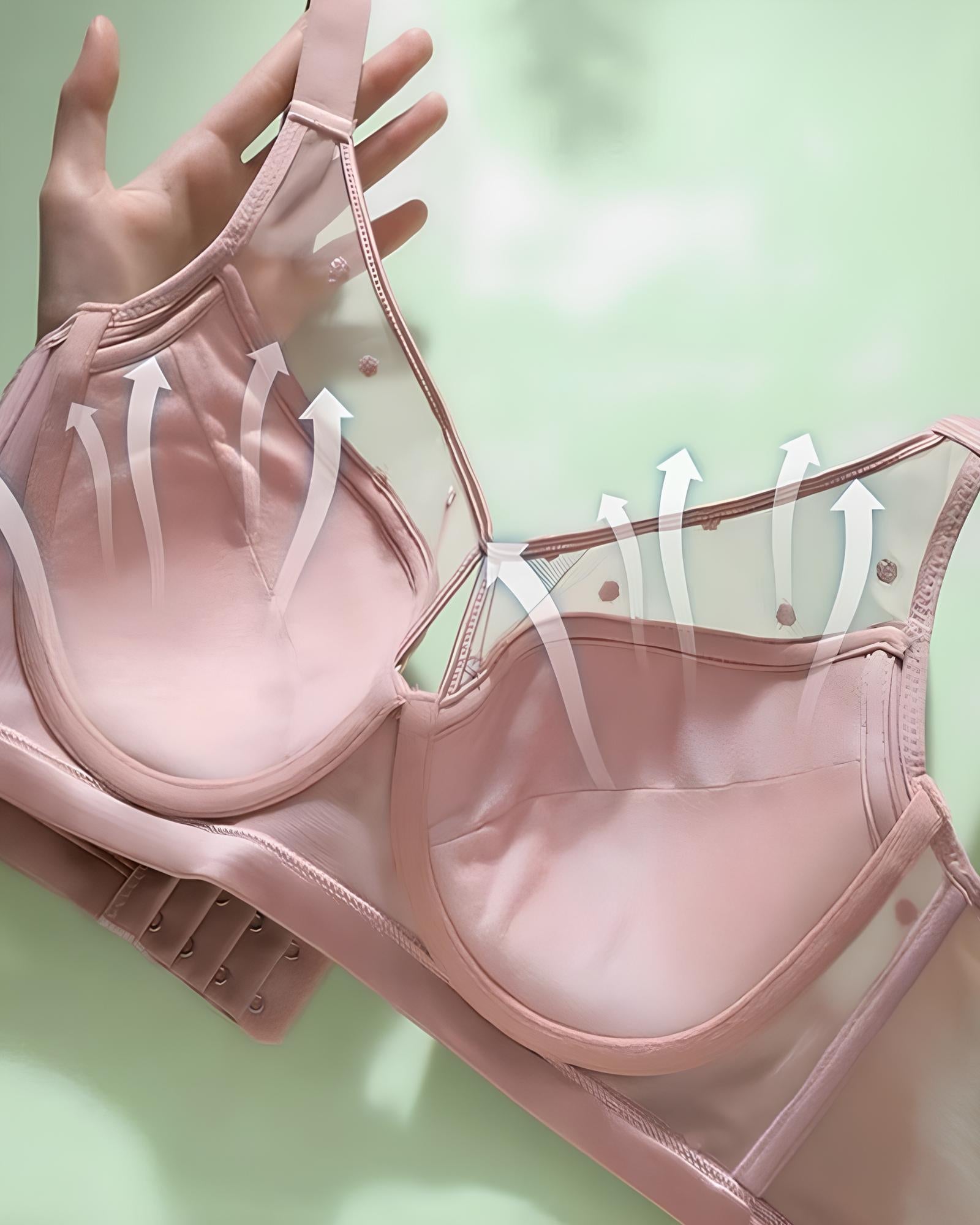Emilie's Boutique ™ Satin Mesh See-through Patchwork Underwire Plus Size Push-up Bra