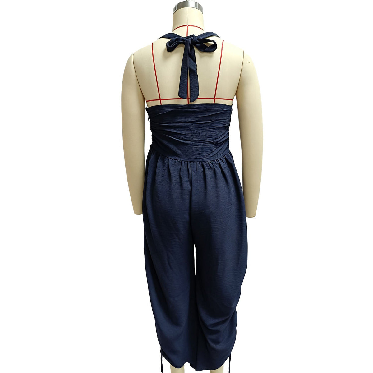 Emilie's Boutique ™ Square-neck back-tie loose harem jumpsuit