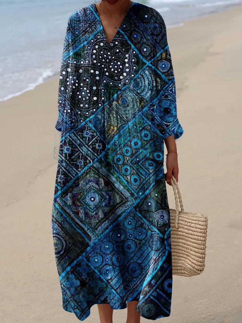 Emilie's Boutique ™ Ocean ethnic style Cotton Dress