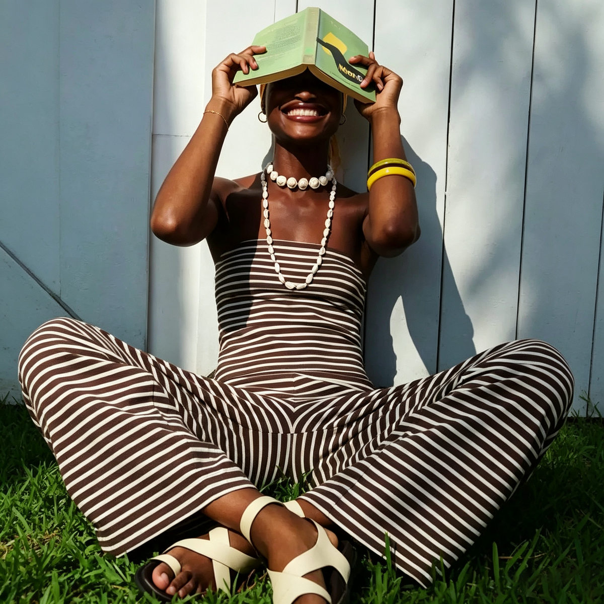 Emilie's Boutique ™ Striped Tube Top Wide Leg Pant Set