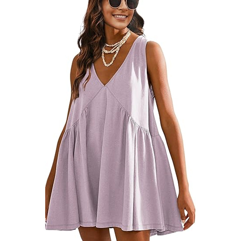 Emilie's Boutique ™ V-Neck Loose-Fit Sleeveless Dress