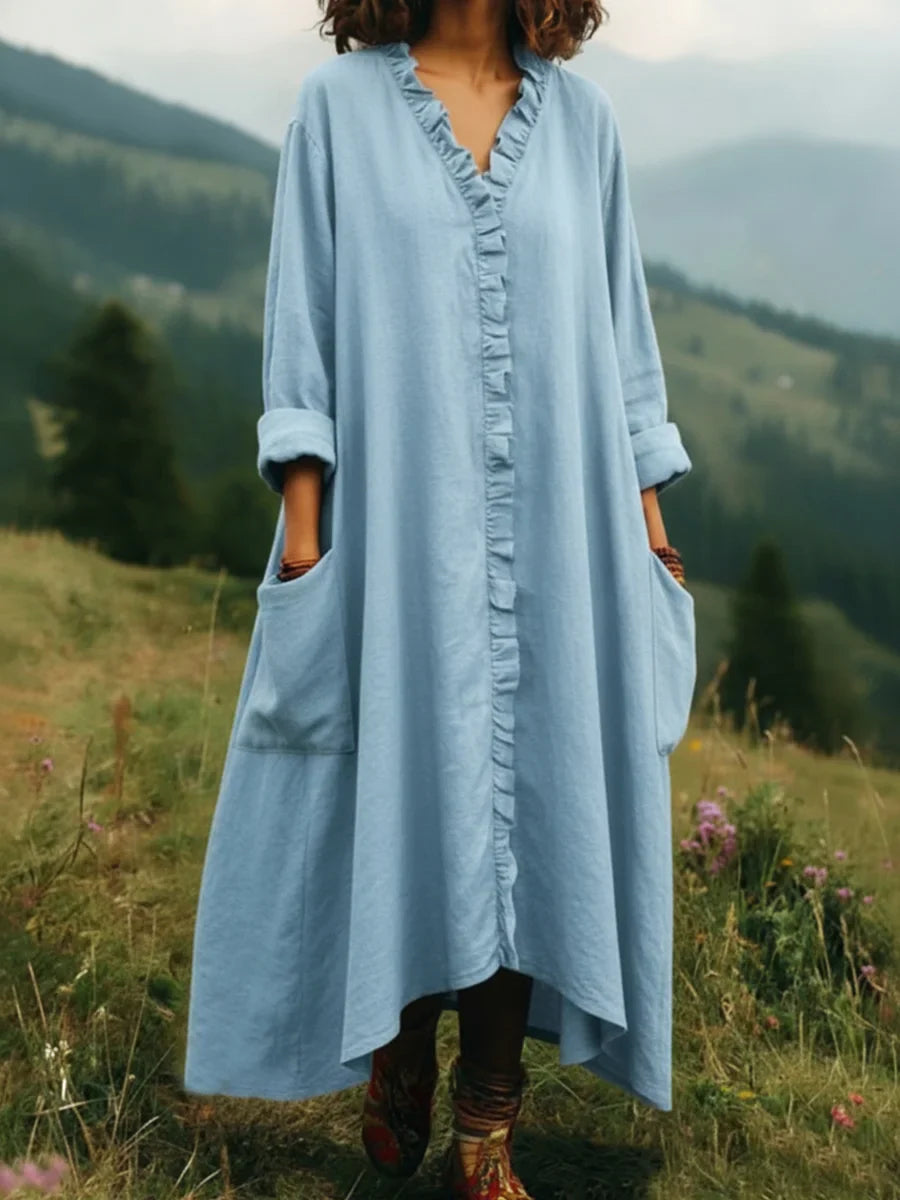 Emilie's Boutique ™ V-neck Irregular Hem Dress