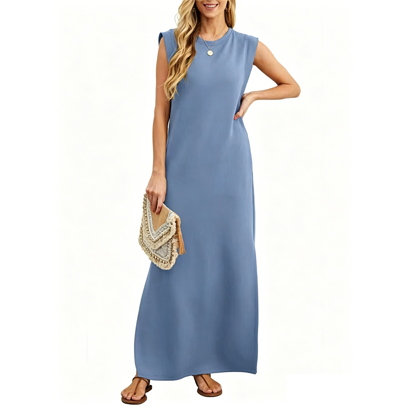 Emilie's Boutique ™ Casual Crew Neck Sleeveless Maxi Dress