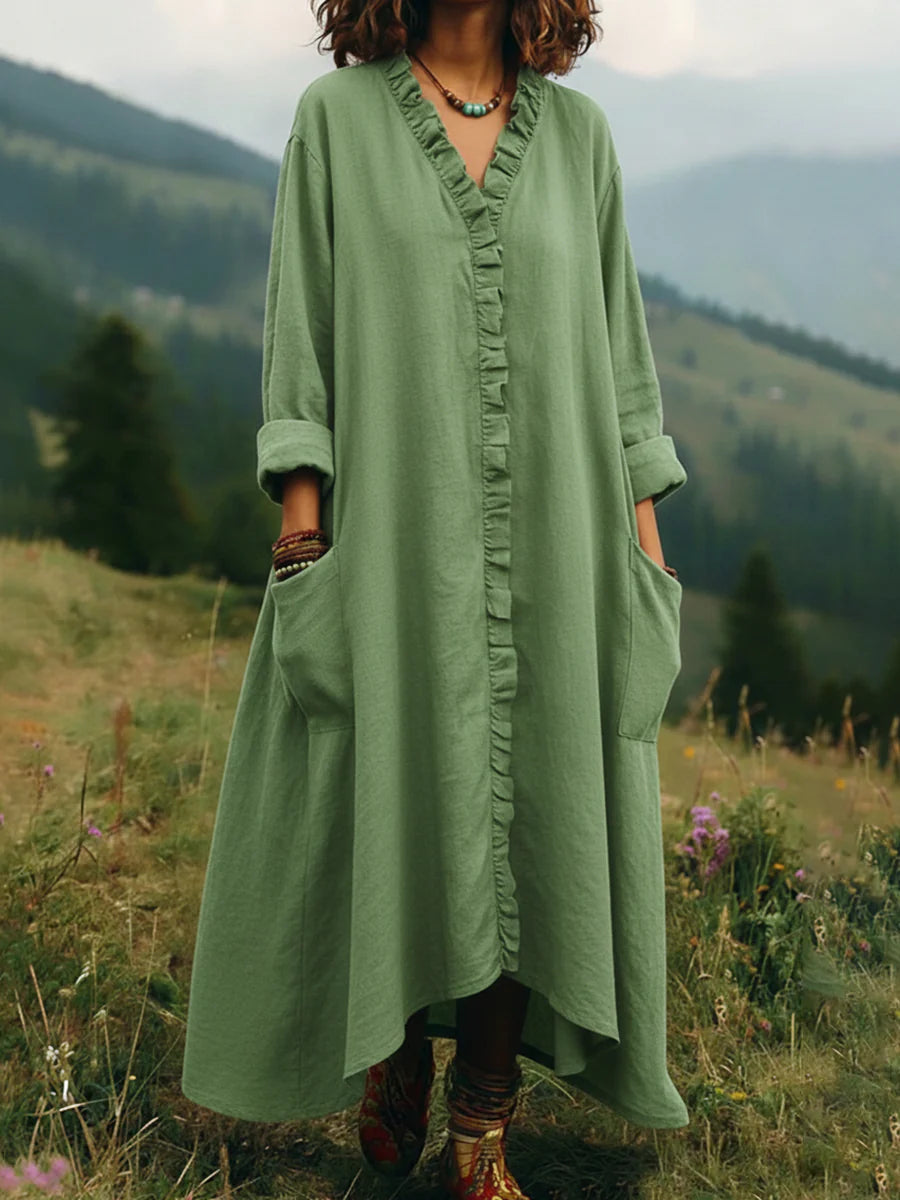 Emilie's Boutique ™ V-neck Irregular Hem Dress