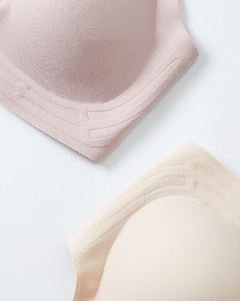 Women's V-neck Seamless Breathable Push-up Vest Bra with Two Removable Shaping Pads