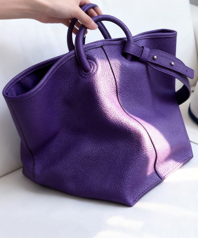 Emilie's Boutique ™ Purple Calf Leather Tote Bag
