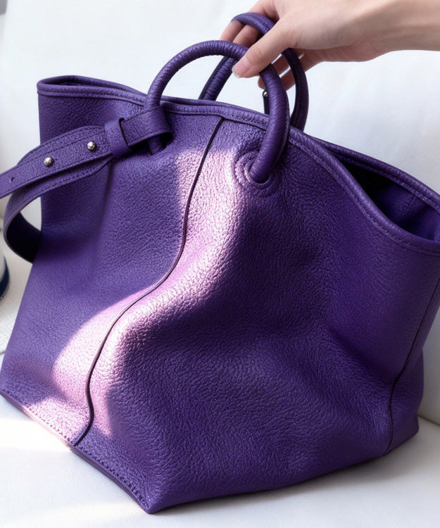 Emilie's Boutique ™ Purple Calf Leather Tote Bag
