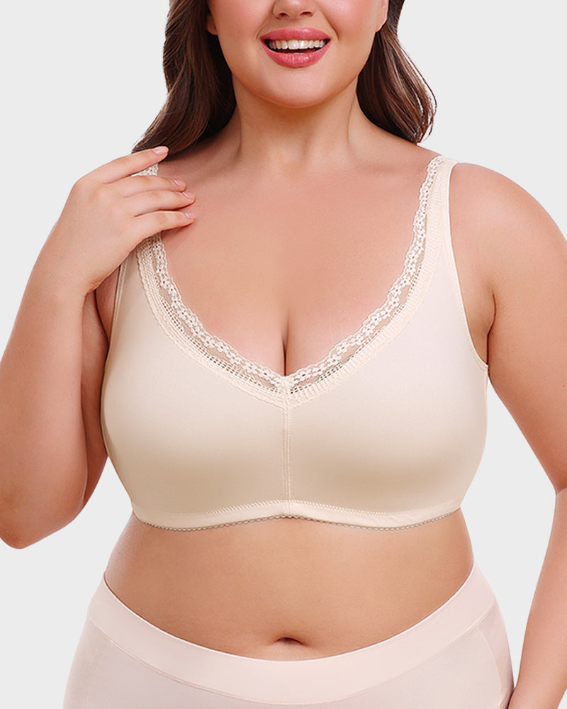 Emilie's Boutique ™ Full Coverage Lace Trim Minimizer Bra