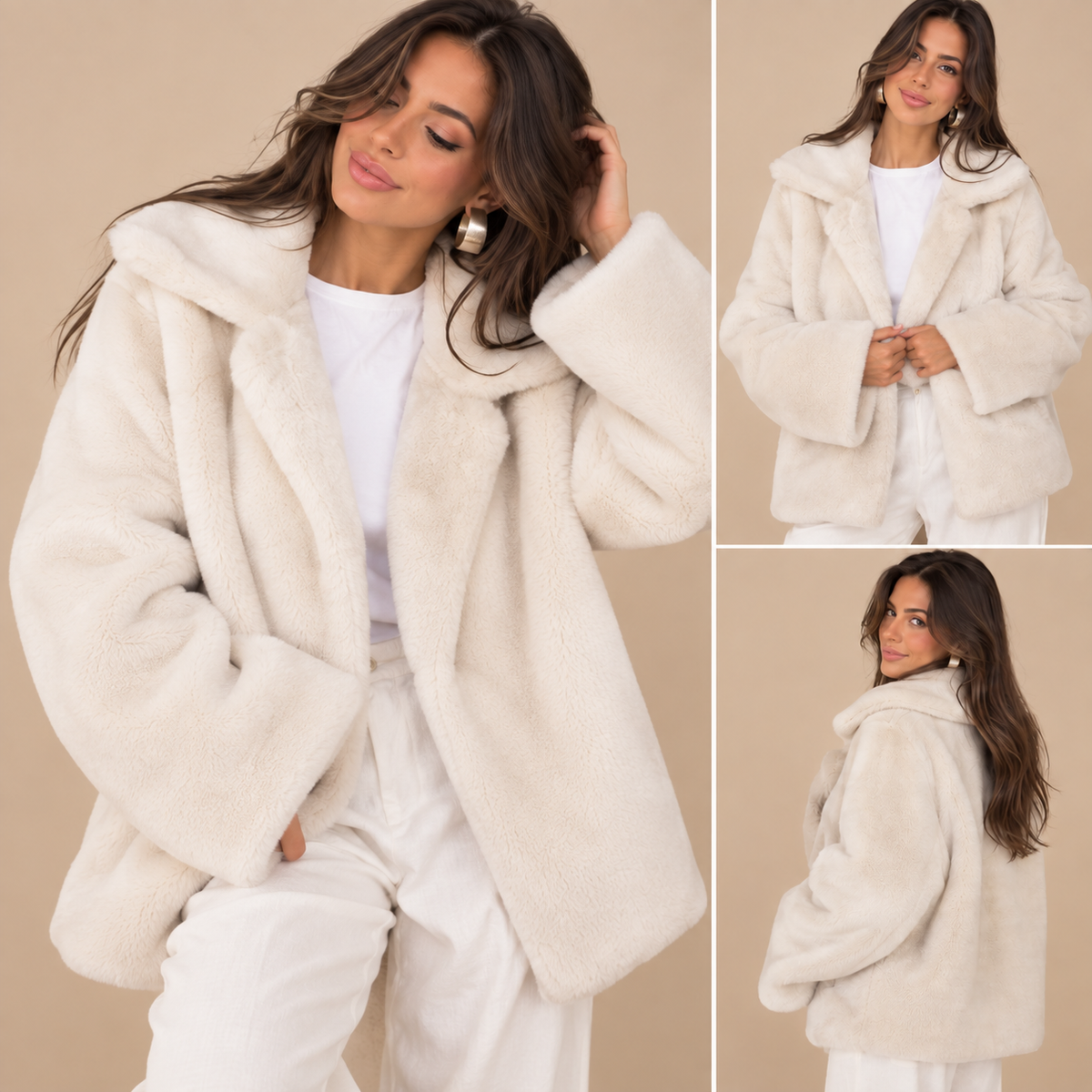 Emilie's Boutique ™ Loose Plush Lapel Winter Coat