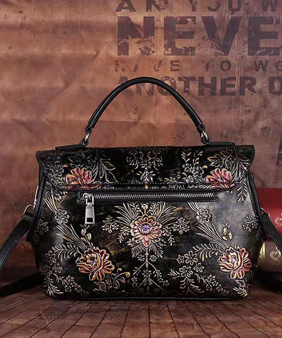 Emilie's Boutique ™ Retro Embossing Paintings Calf Leather Bag