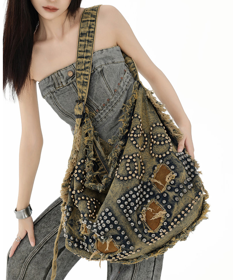 Emilie's Boutique ™ Rivet Denim Satchel Bag Handbag