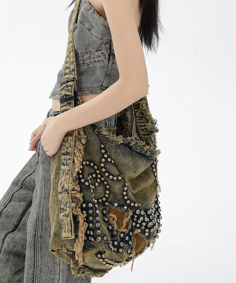 Emilie's Boutique ™ Rivet Denim Satchel Bag Handbag