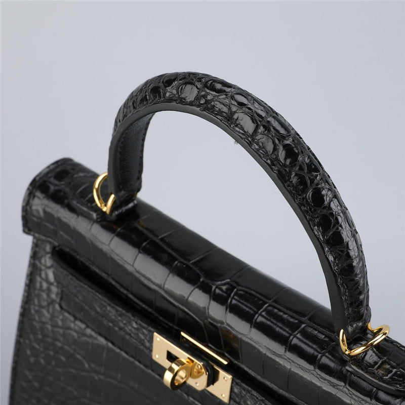 RC85 Genuine Leather Alligator Handbag Real Luxury Custom Logo Manufacturer Crocodile Women Wholesale Leather Handbags