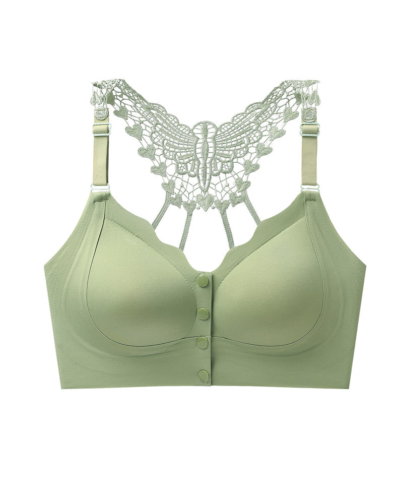 Emilie's Boutique ™ Seamless Front-closure Push-up Butterfly Back Bra