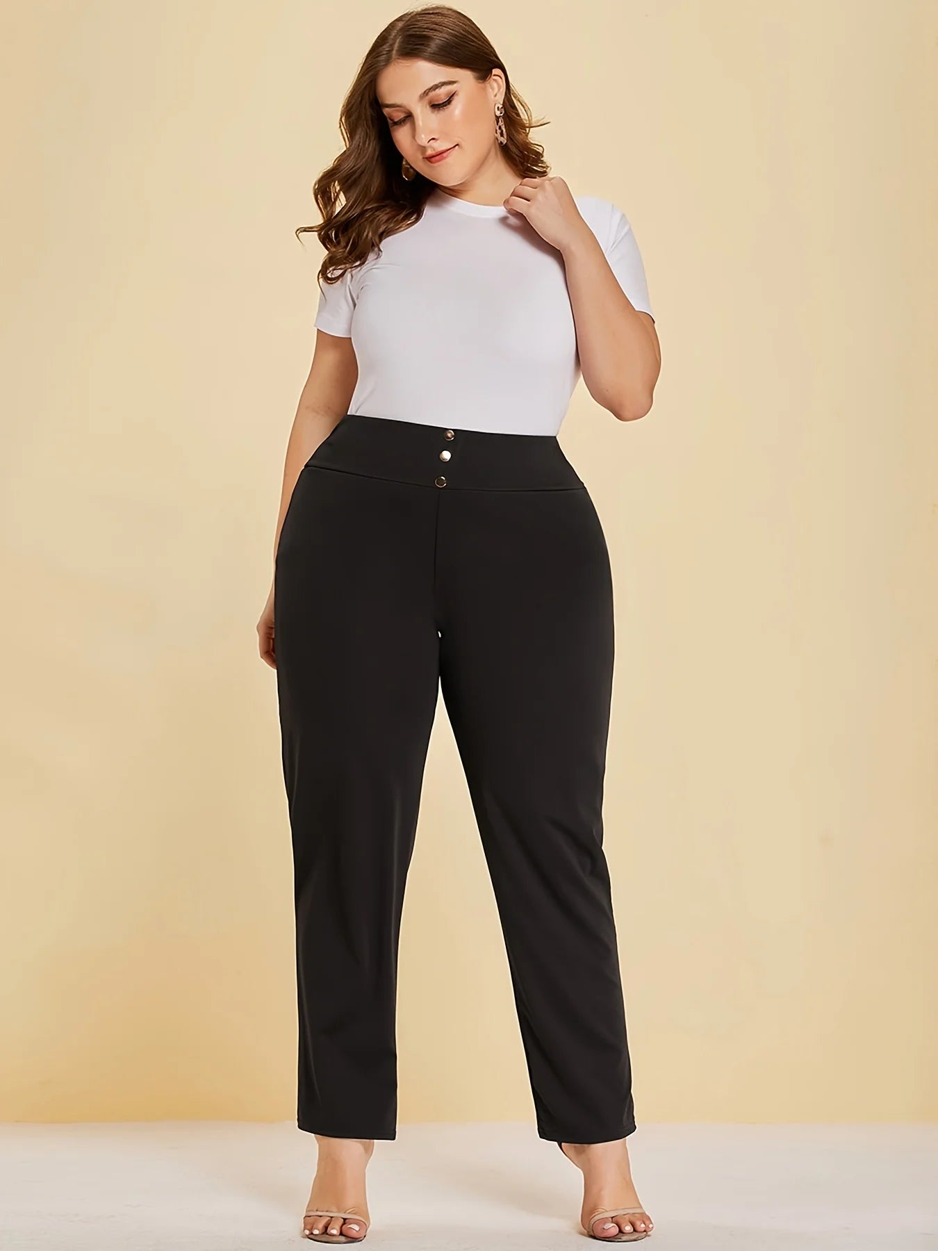 Emilie's Boutique ™ Straight-Leg Pants with Slit Design