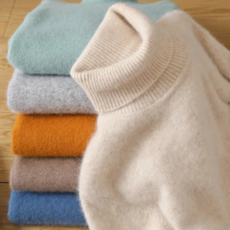 Emilie's Boutique ™ 100% Merino Wool Turtleneck Long Sleeve Pullovers