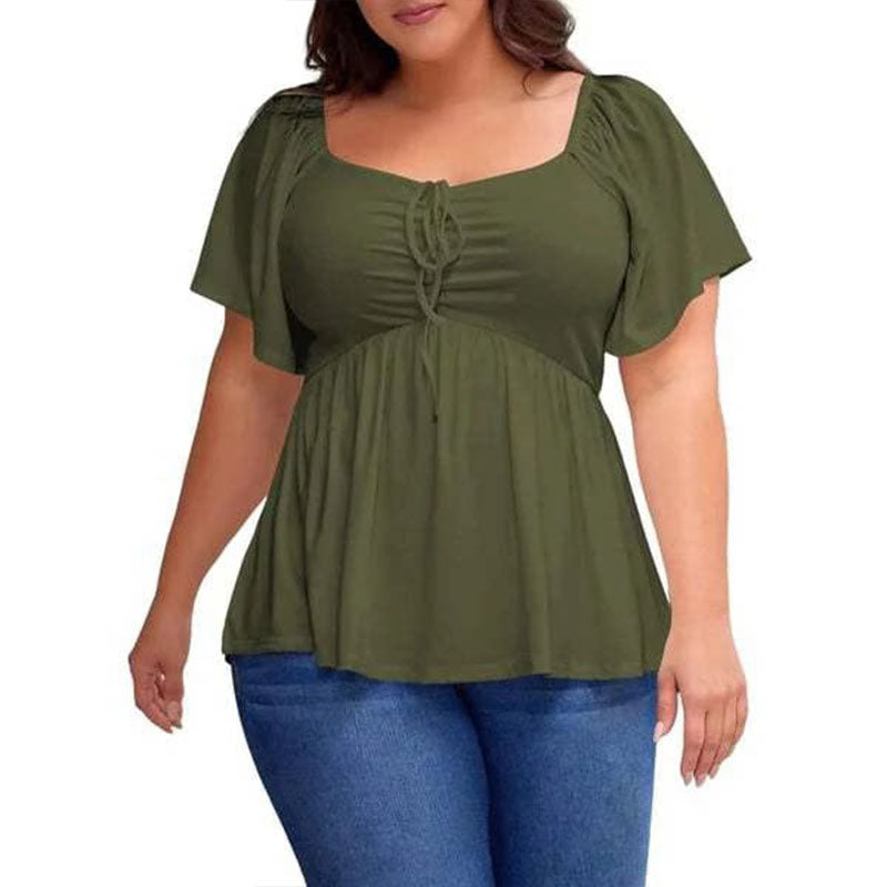 Emilie's Boutique ™ Plus-size square-neck peplum top