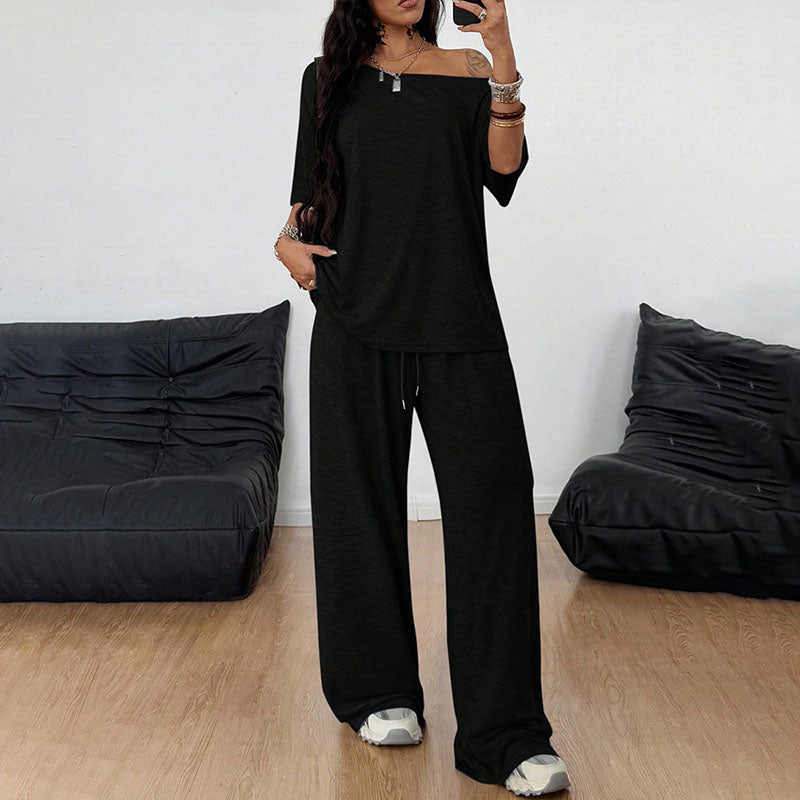 Emilie's Boutique ™ short-sleeve top and wide-leg trousers set
