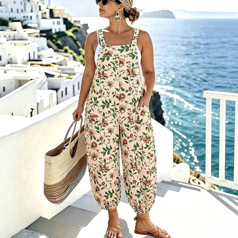Emilie's Boutique ™ Plus-size casual printed camisole jumpsuit