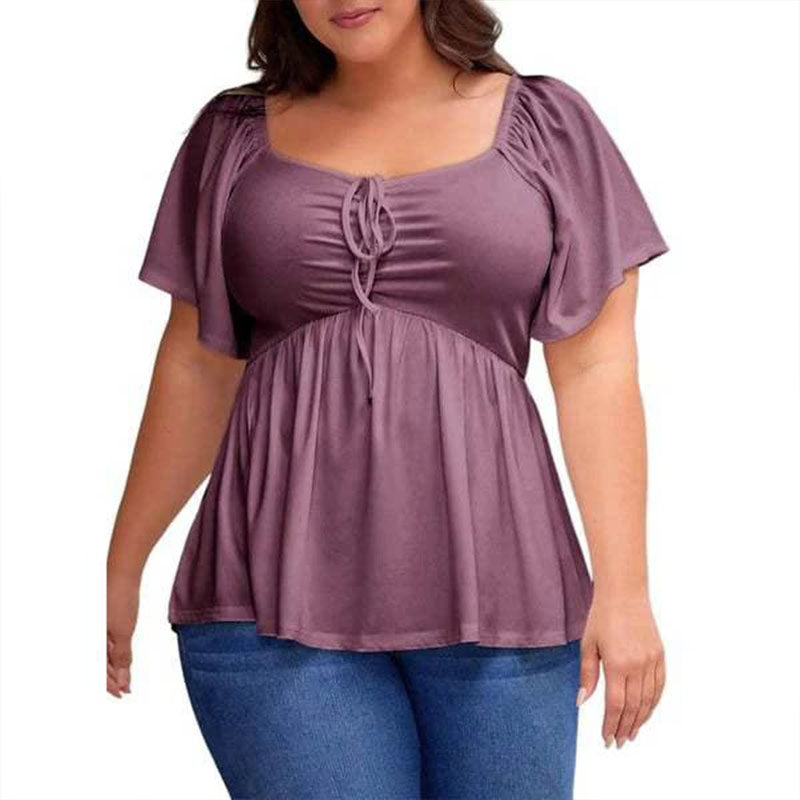 Emilie's Boutique ™ Plus-size square-neck peplum top