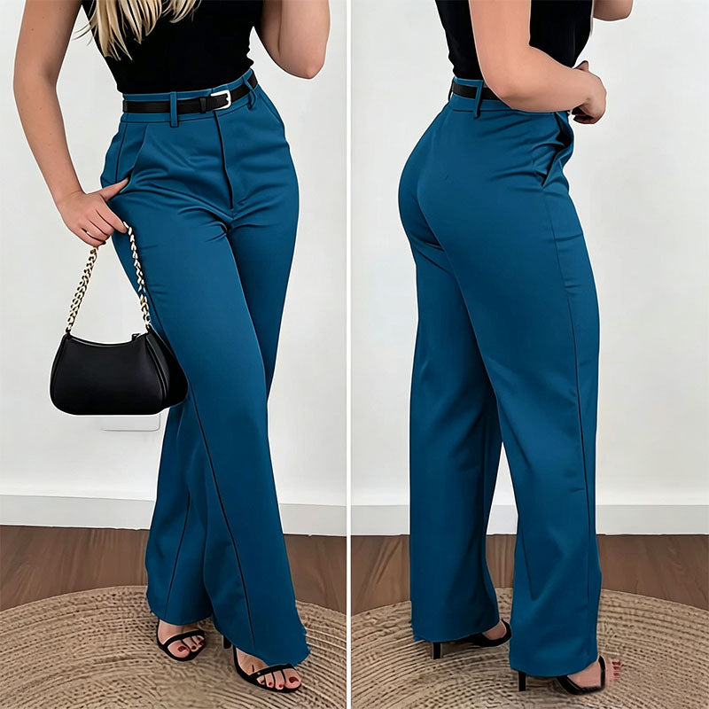 Emilie's Boutique ™ Slim-fit high-waisted straight-leg suit pants