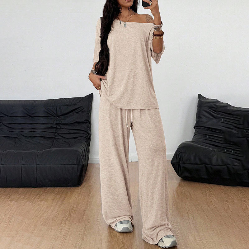 Emilie's Boutique ™ short-sleeve top and wide-leg trousers set