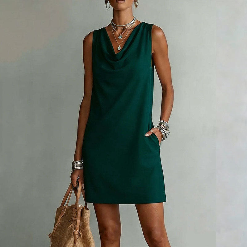 Emilie's Boutique β’ Stacked neck sleeveless loose straight dress