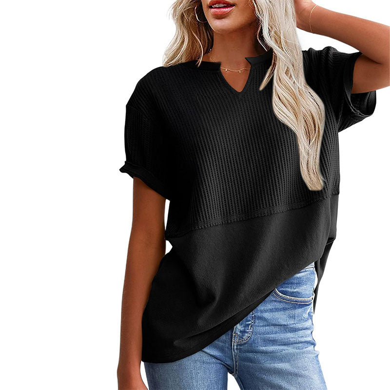 Emilie's Boutique ™ Short Sleeve V Neck Casual Top