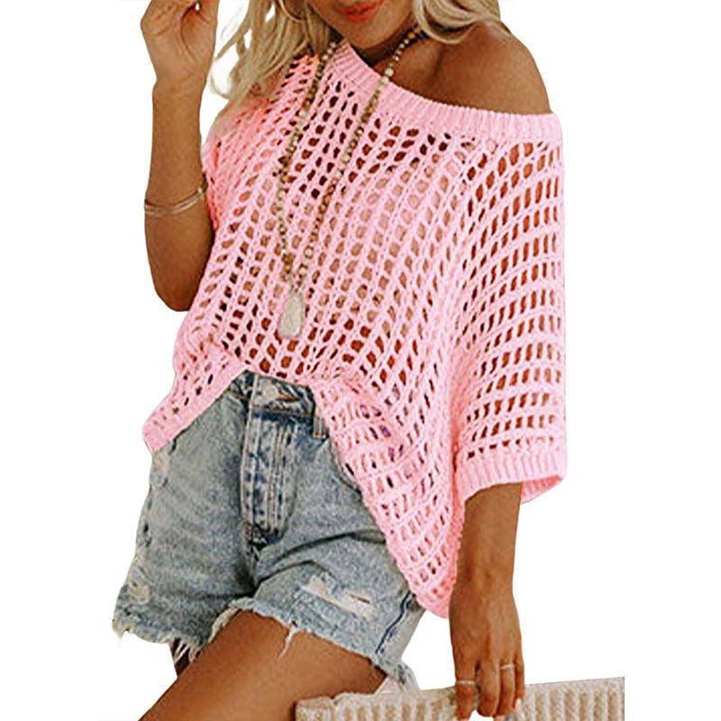 Emilie's Boutique β’ Cutout vacation style off-shoulder short-sleeved top