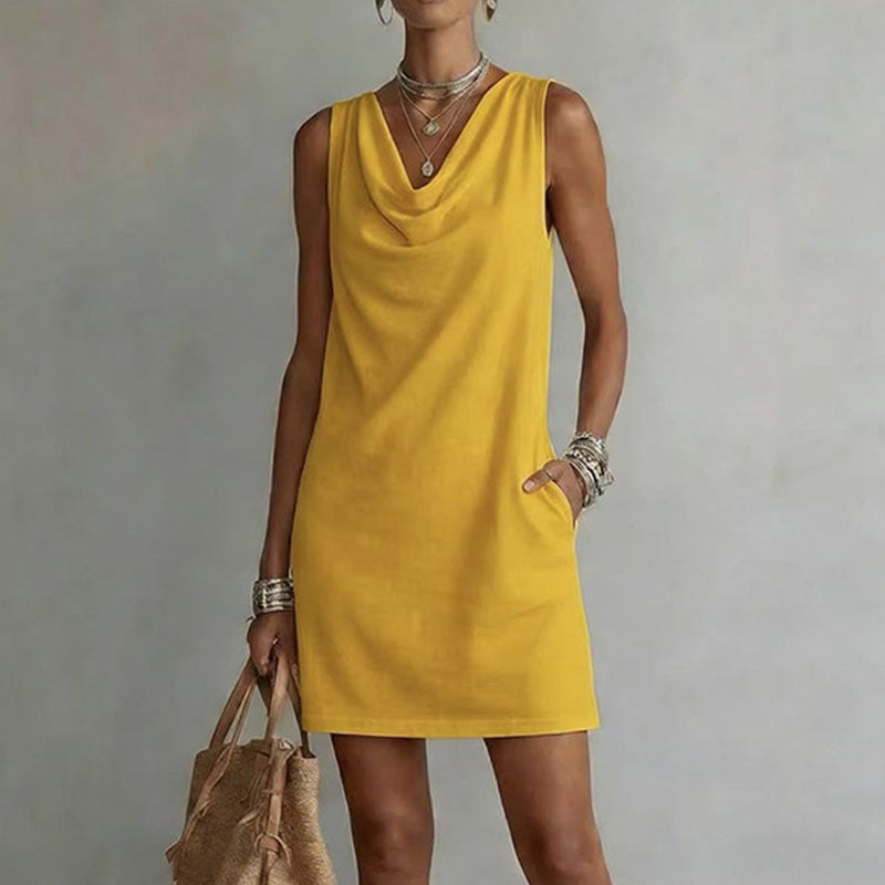 Emilie's Boutique β’ Stacked neck sleeveless loose straight dress