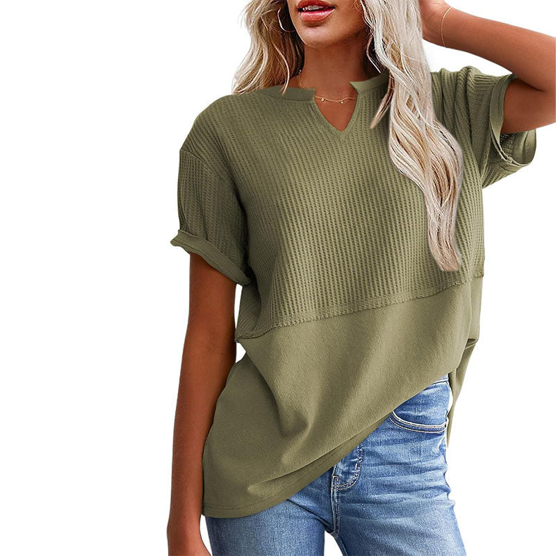 Emilie's Boutique ™ Short Sleeve V Neck Casual Top