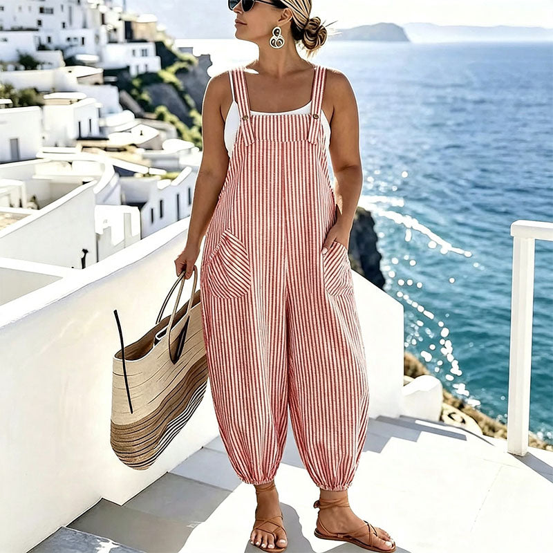 Emilie's Boutique ™ Plus-size casual printed camisole jumpsuit