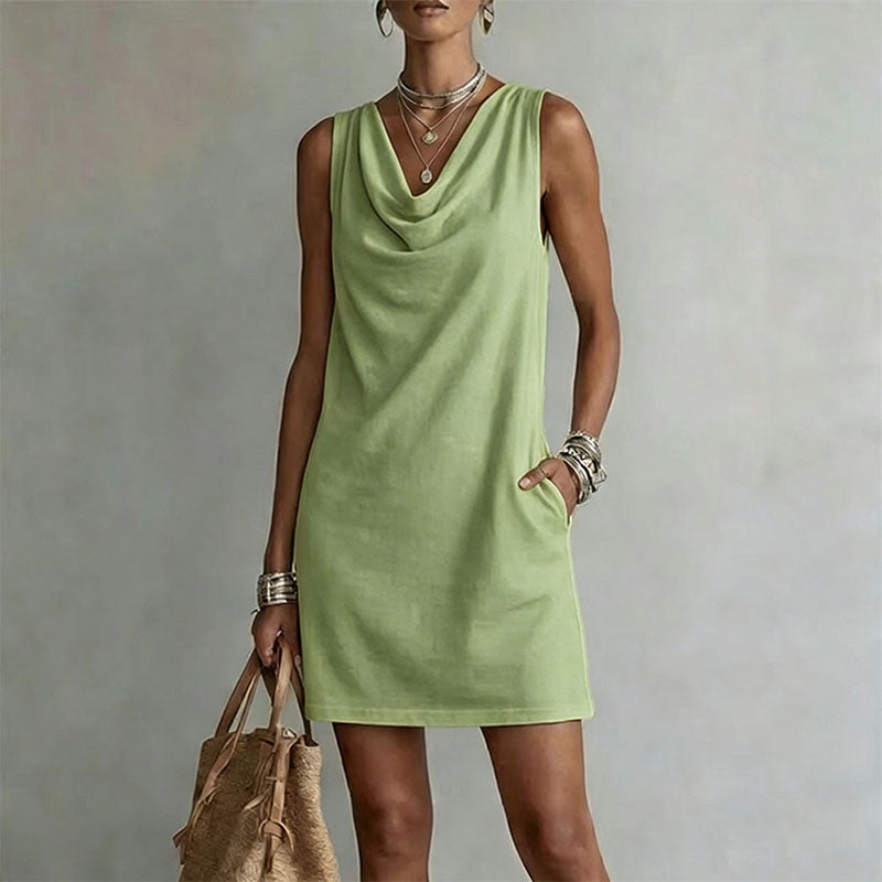 Emilie's Boutique β’ Stacked neck sleeveless loose straight dress