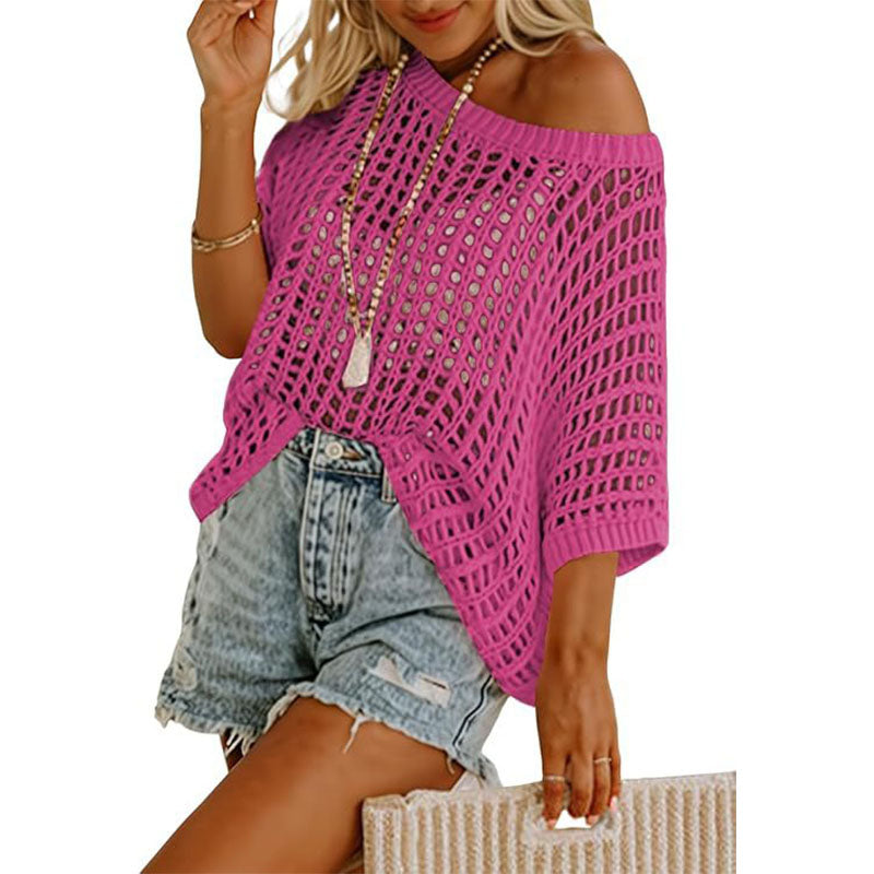 Emilie's Boutique β’ Cutout vacation style off-shoulder short-sleeved top