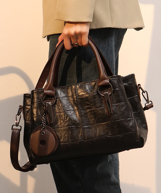 Emilie's Boutique ™ Black Zippered Patchwork Faux Leather Bag