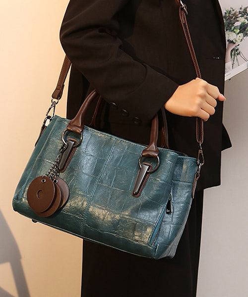 Emilie's Boutique ™ Black Zippered Patchwork Faux Leather Bag