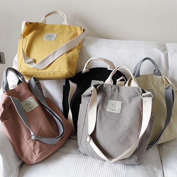 Emilie's Boutique ™ Vintage Upcycle Casual Patchwork Large Canvas Shoulder pink Bag