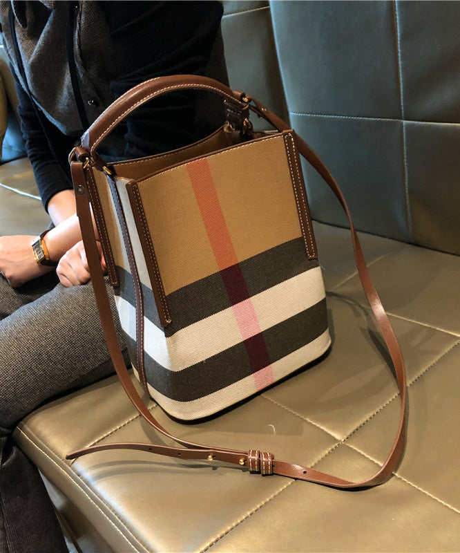 Emilie's Boutique ™ Brown Plaid Versatile Faux Leather Bag