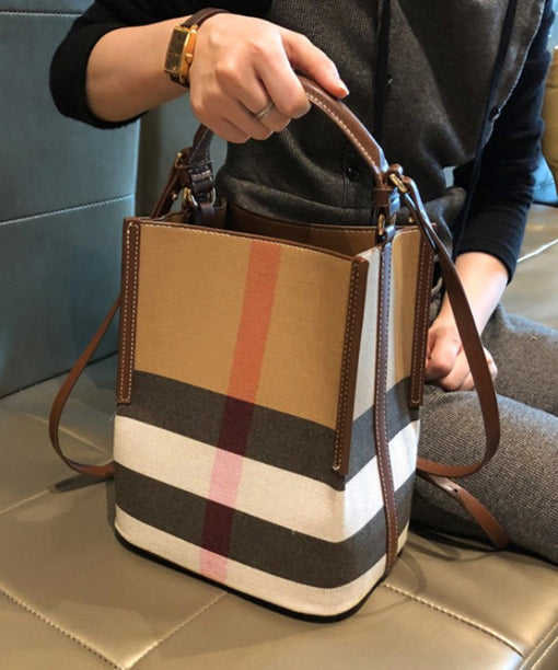 Emilie's Boutique ™ Brown Plaid Versatile Faux Leather Bag