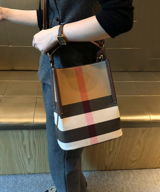 Emilie's Boutique ™ Brown Plaid Versatile Faux Leather Bag