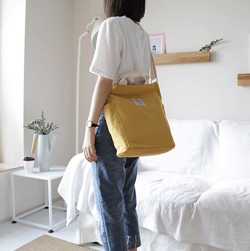 Emilie's Boutique ™ Women Design Casual Patchwork Large yellow Canvas Shoulder Bag